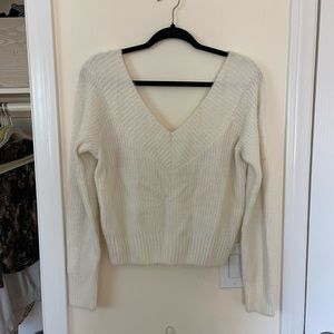 White off the shoulder sweater
